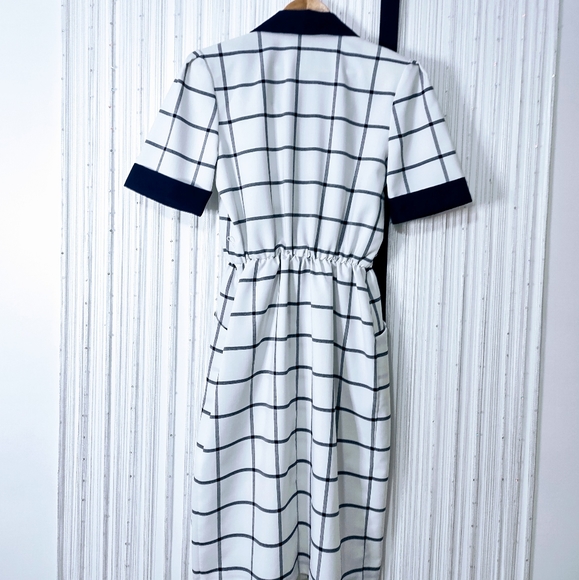 Vintage Dress with Belt (Navy Blue) - Picture 5 of 9